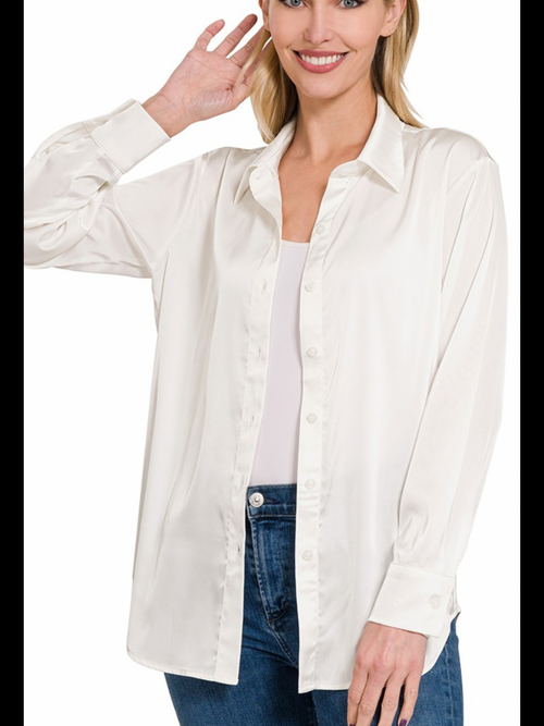 Silky classic Button Up Top