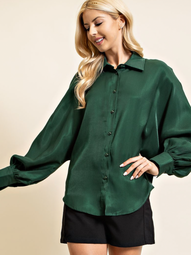 Hunter Green Shimmer top