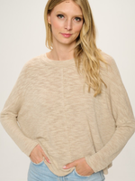 Long sleeve round neck seam detail Top