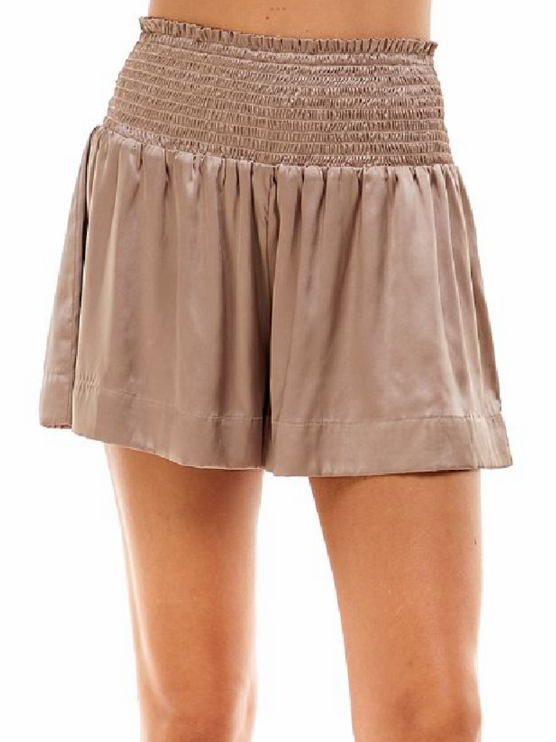 Bronze Satin/ Polyester Shorts